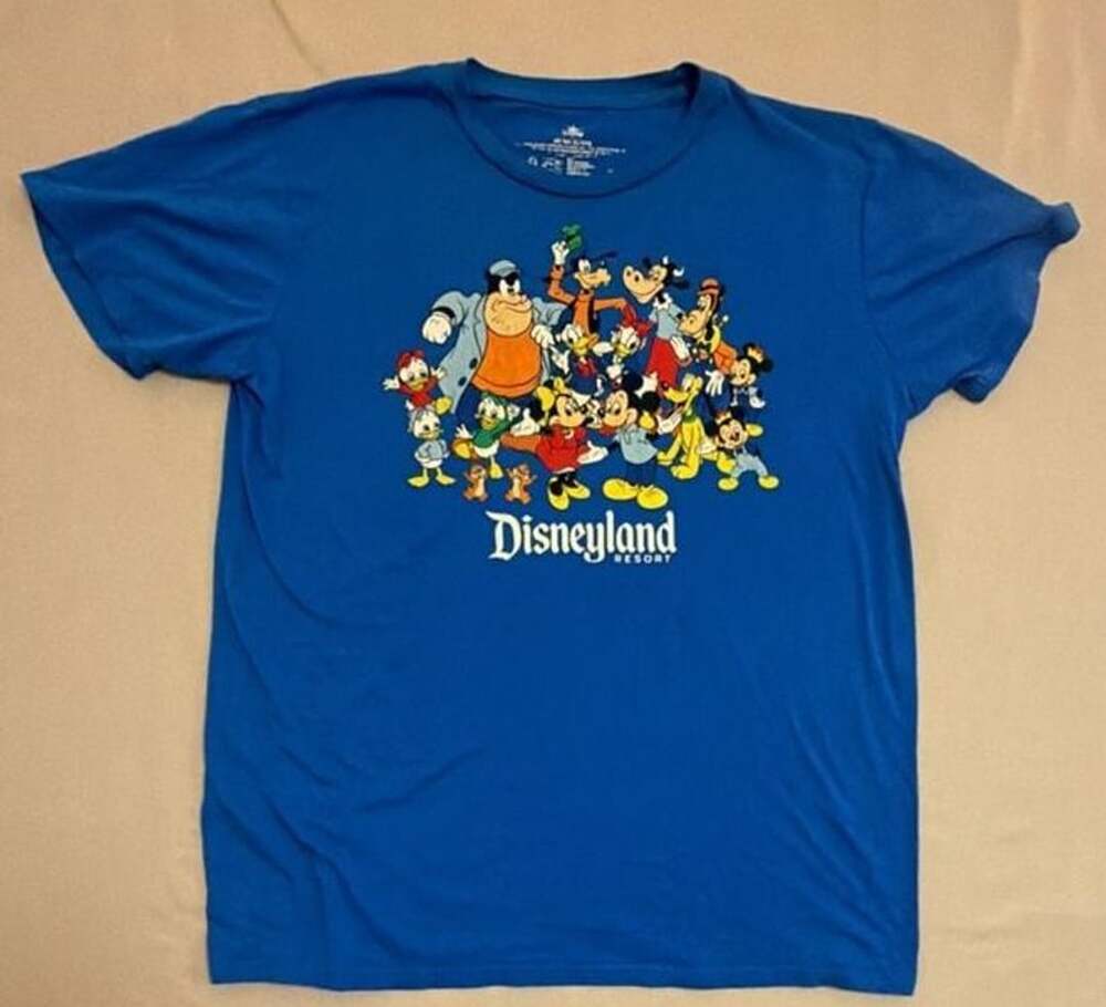 Disney Disneyland Resort Characters Graphic T-Shirt Blue XL